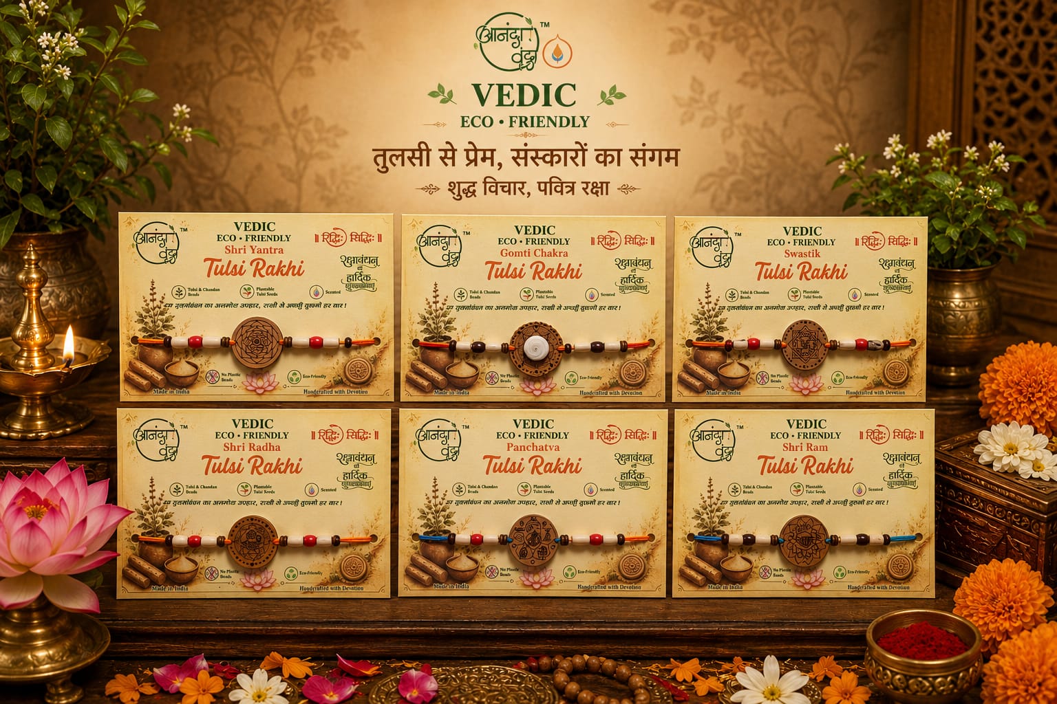 Vedic Plantable Tulsi Rakhi Raw